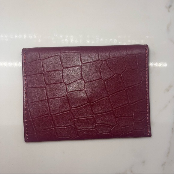 NWOT Rachel Miriam burgundy snakeskin genuine leather card holder - Picture 11 of 14
